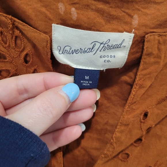 Universal Threads Women’s Muted Orange Midi Dress Size M Bohemian - Picture 2 of 4